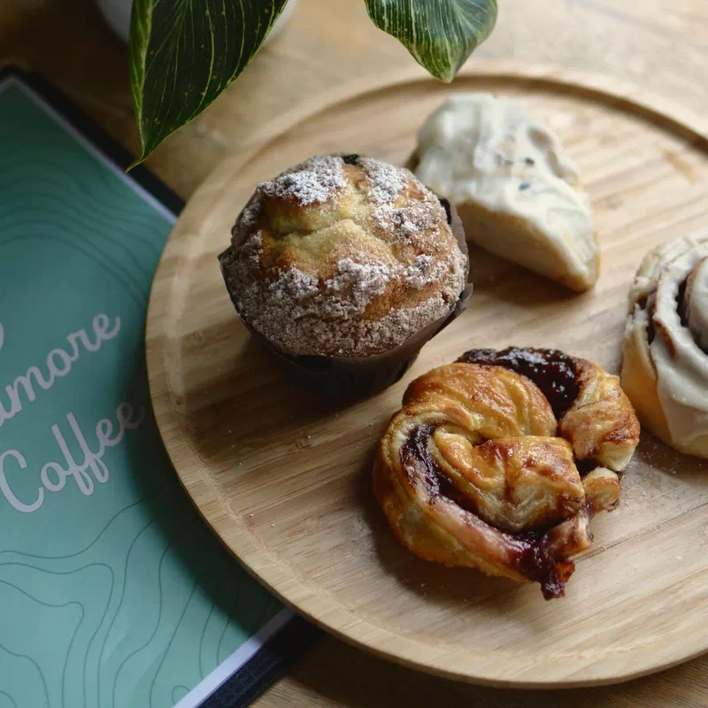 Freshly baked goods on the counter