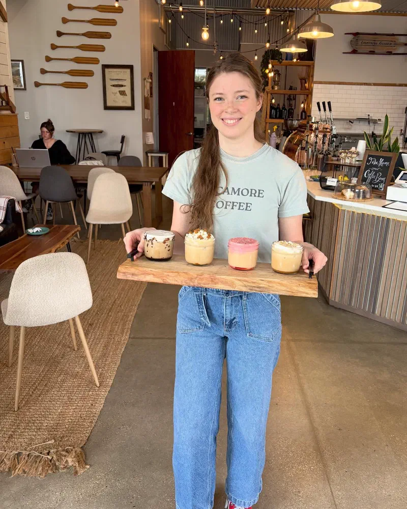 Latte art in a Sycamore cup